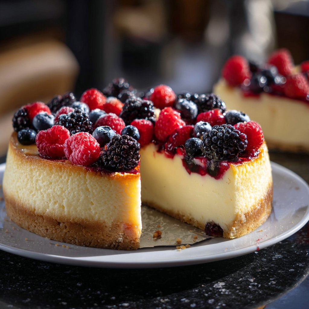 Käsekuchen mit Beeren-Topping