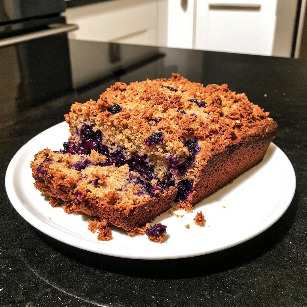 Bananenbrot mit Blaubeeren