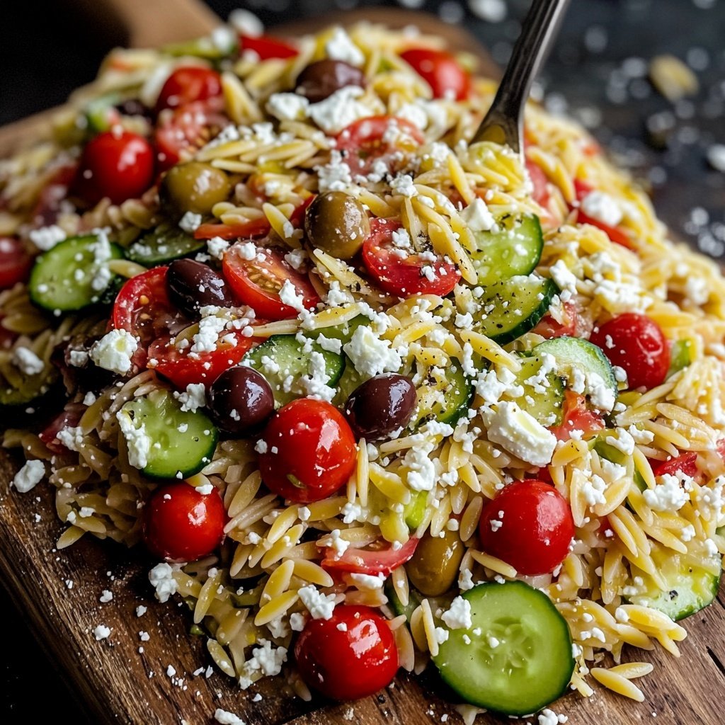 Griechischer Orzo Nudelsalat