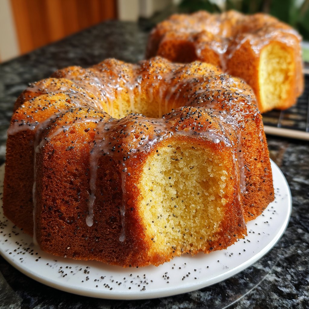 Zitronenkuchen mit Mohn