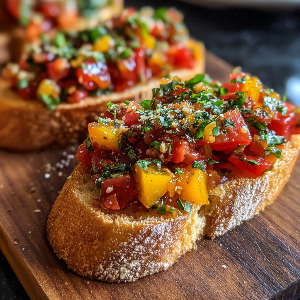 Bruschetta mit Tomaten und Basilikum