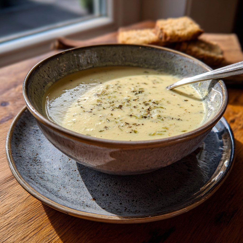 Blumenkohlsuppe mit Lauch und Knoblauch