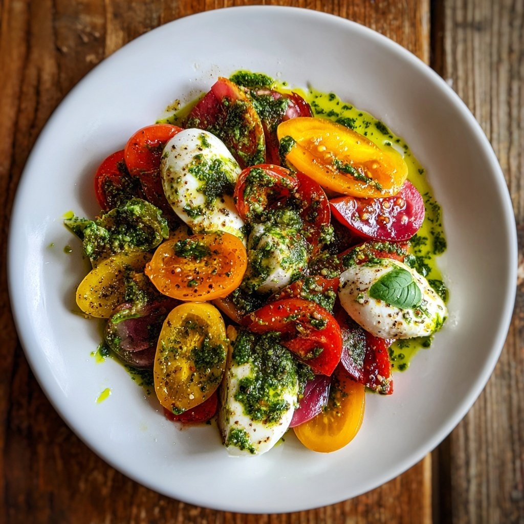 Tomaten-Mozzarella-Salat mit Pesto