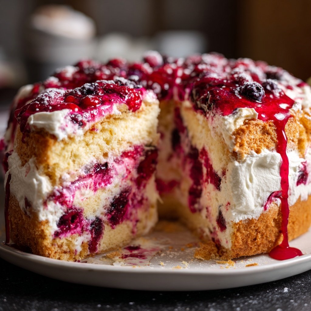 Geburtstagskuchen mit Beerenfüllung