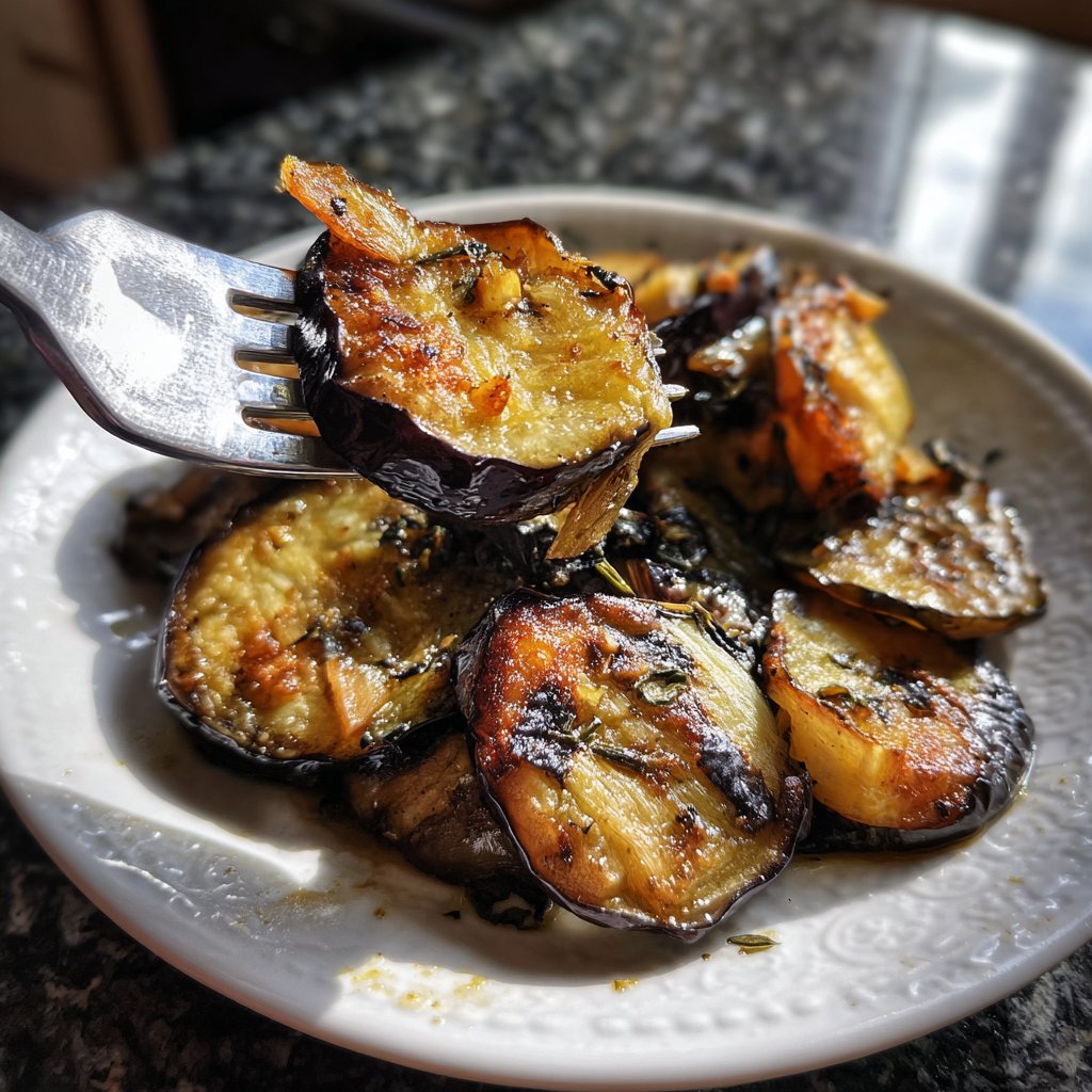 Auberginen aus der Pfanne saftig
